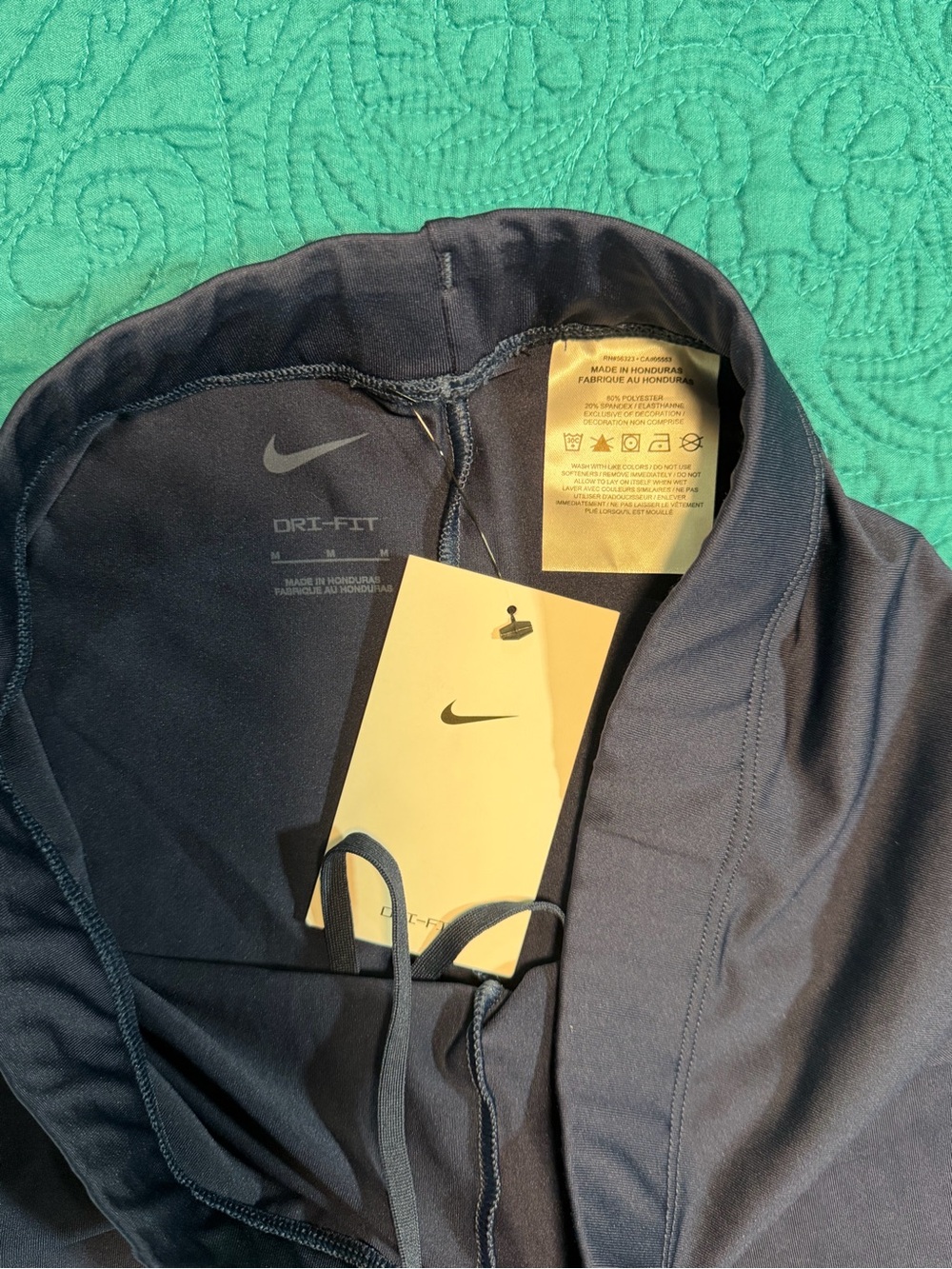 Nike Dri-FIT Running Leggings Women’s Medium Navy Blue Ankle Zip NWT